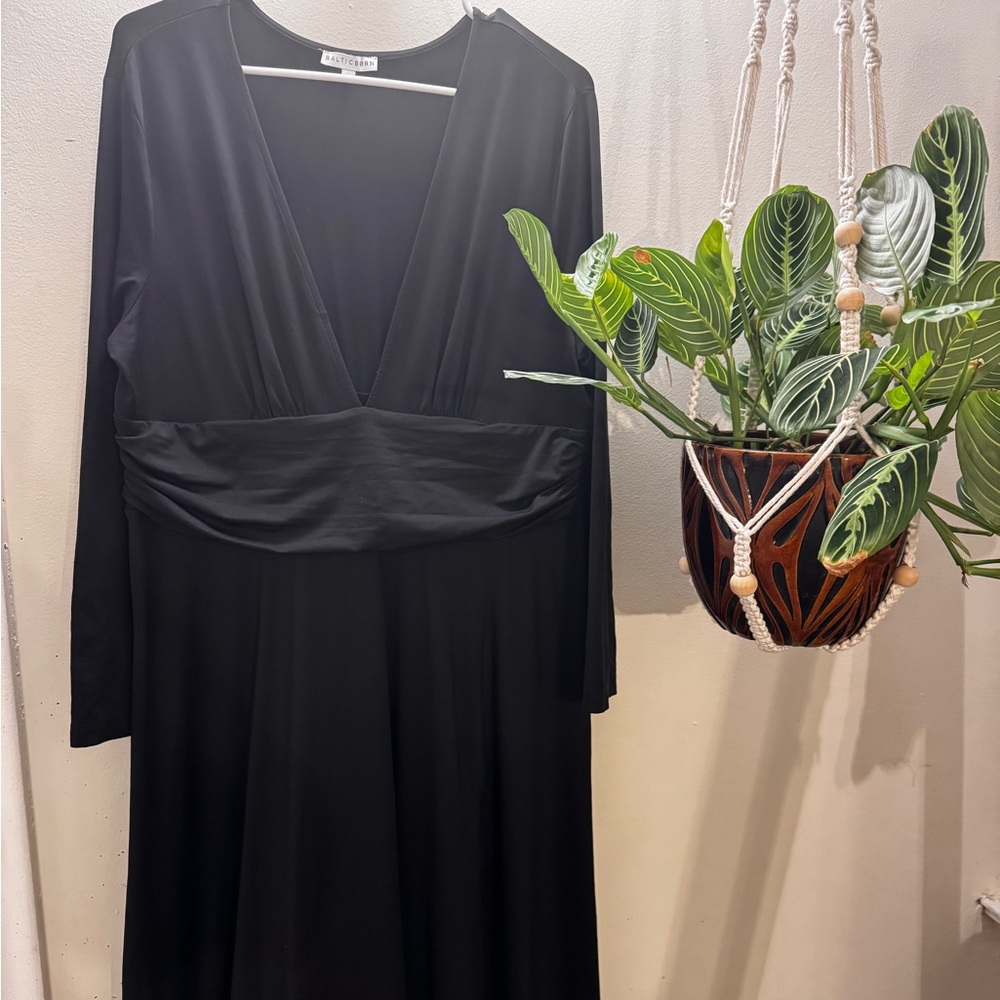 Baltic Born Black Long Sleeve Dress w/ slit
